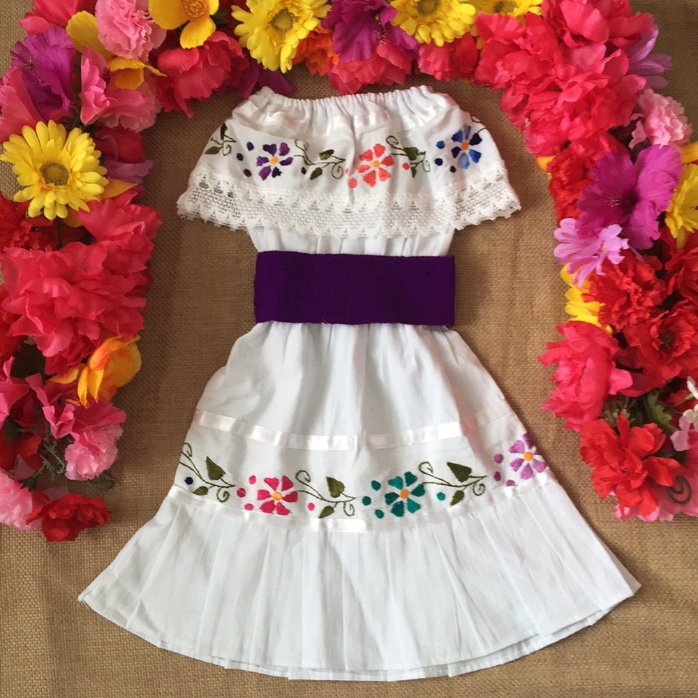 Mexican hand Embroidered toddler dress size 2T